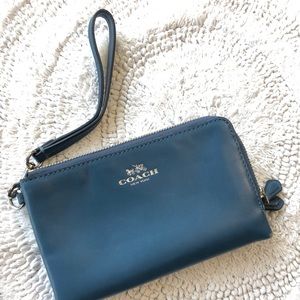 Blue coach pouch wallet